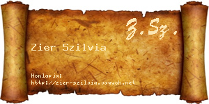 Zier Szilvia névjegykártya